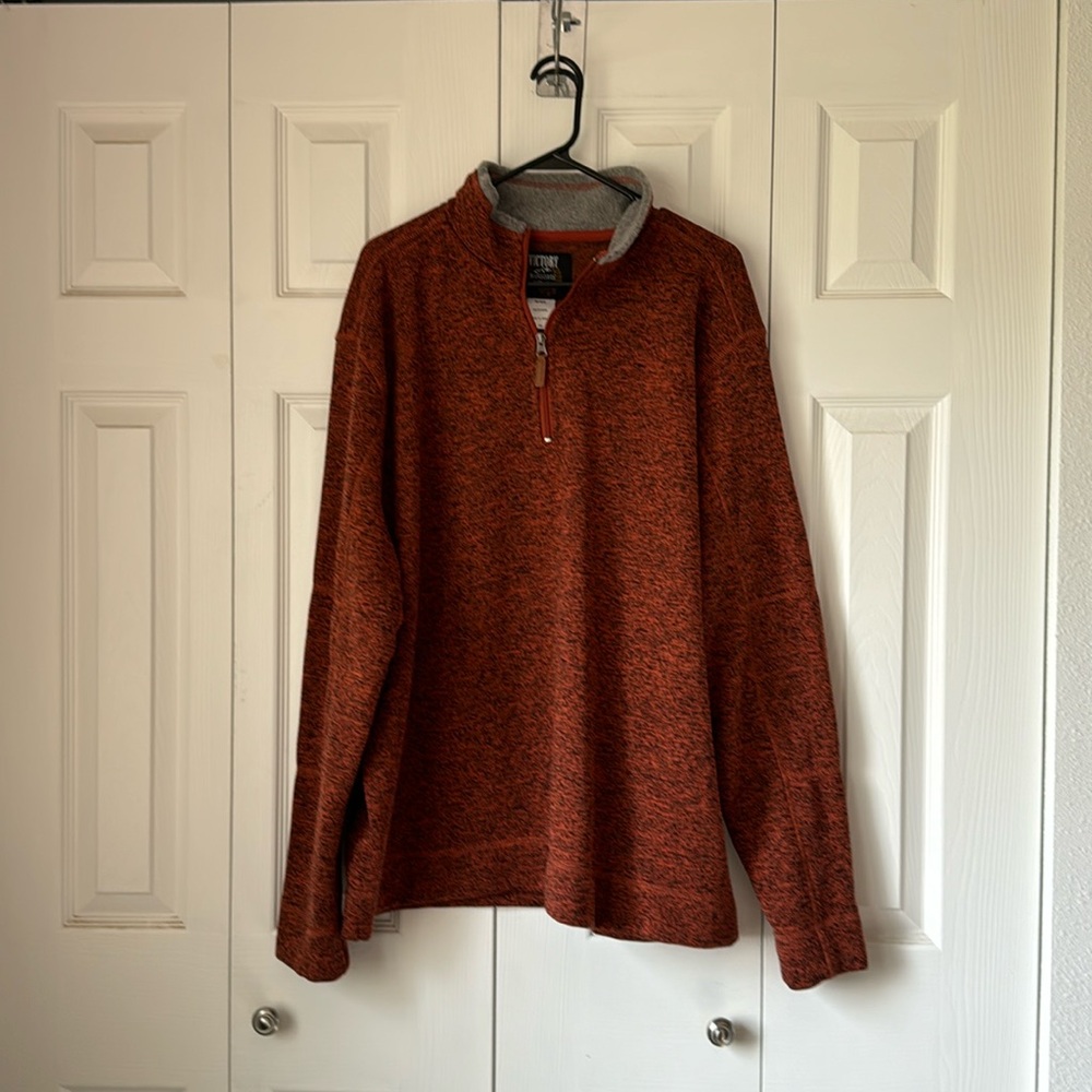 Men’s 1/4 Zip Pullover Jacket in Burnt Orange